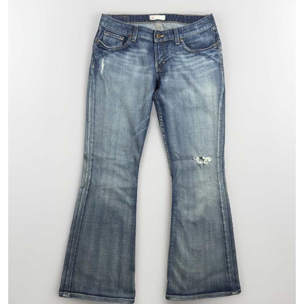 BKE Denim Star Stretch Bootcut Jeans Women's 31x33.5 Medium Wash Distressed
